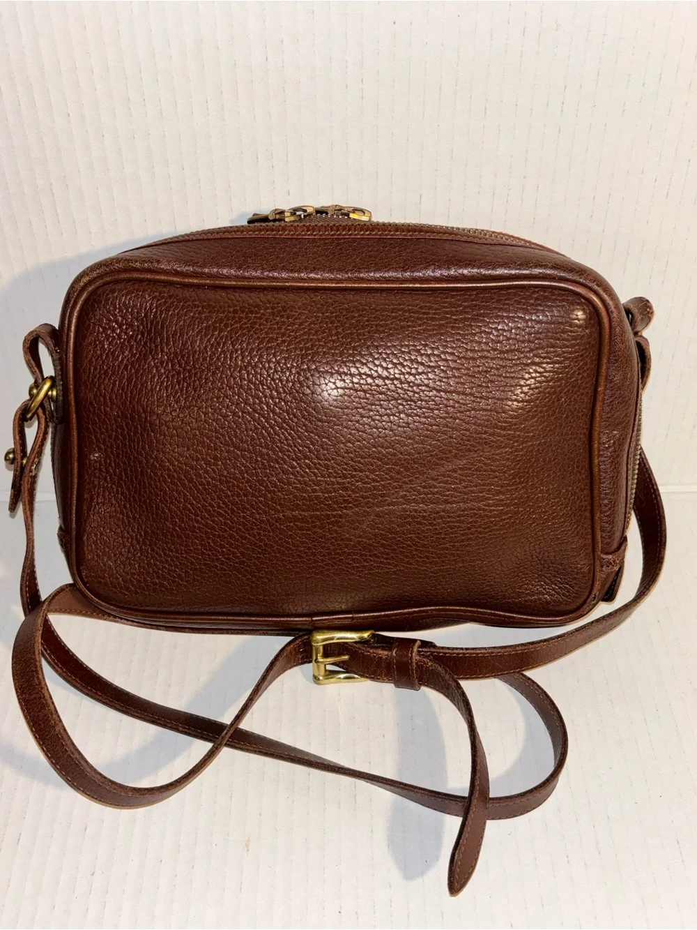 Dooney & Bourke Brown Pebbled Leather Messenger Crossbody